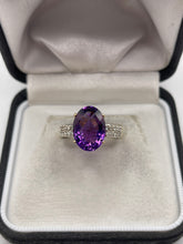 Load image into Gallery viewer, 18ct gold amethyst and diamond ring
