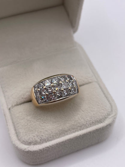18ct gold 3.5ct diamond cluster ring
