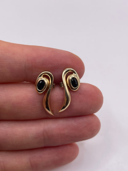 9ct gold sapphire earrings