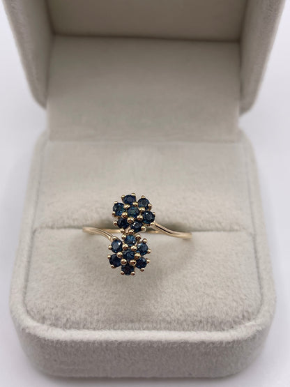 9ct gold sapphire cluster ring