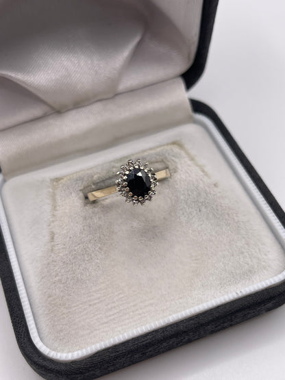 9ct gold sapphire and diamond ring