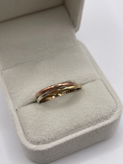 9ct tri gold ring