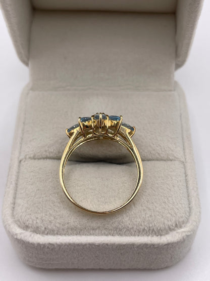 9ct gold topaz cluster ring