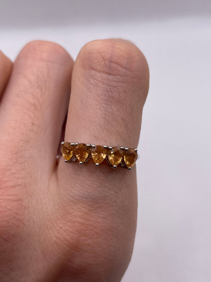 9ct white gold orange sapphire ring