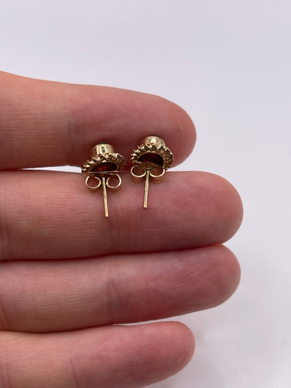 9ct gold amber earrings