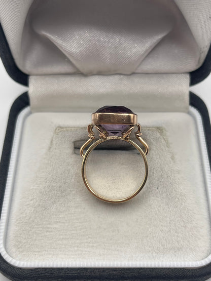 14ct rose gold amethyst ring
