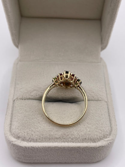 9ct gold tourmaline and diamond ring