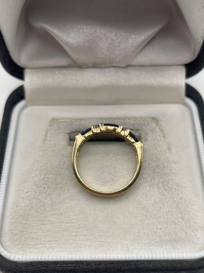 9ct gold kyanite and diamond ring