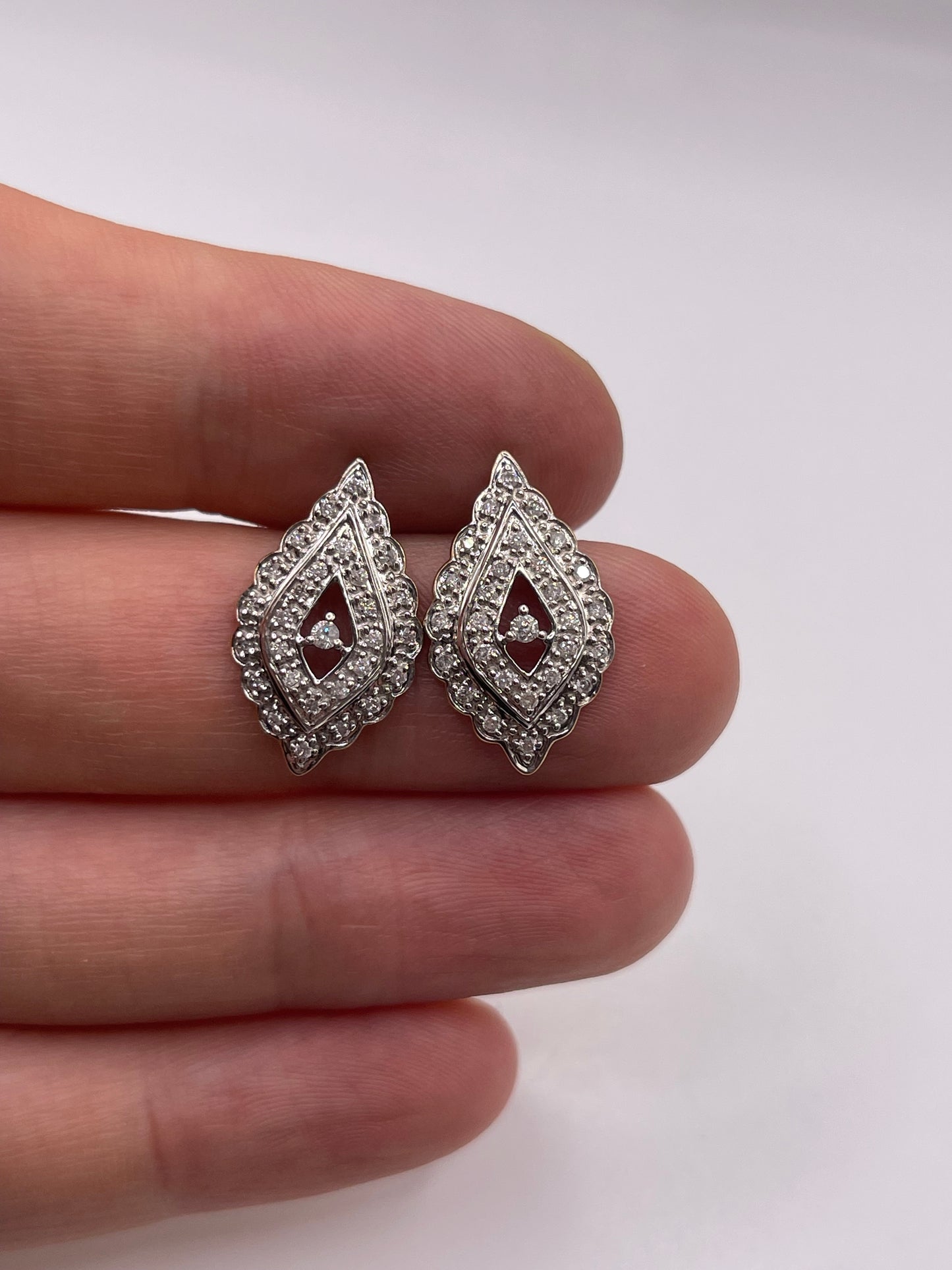 9ct gold diamond cluster earrings