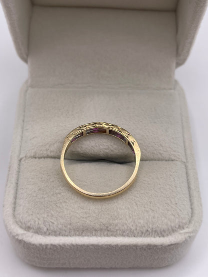 9ct gold ruby and diamond ring