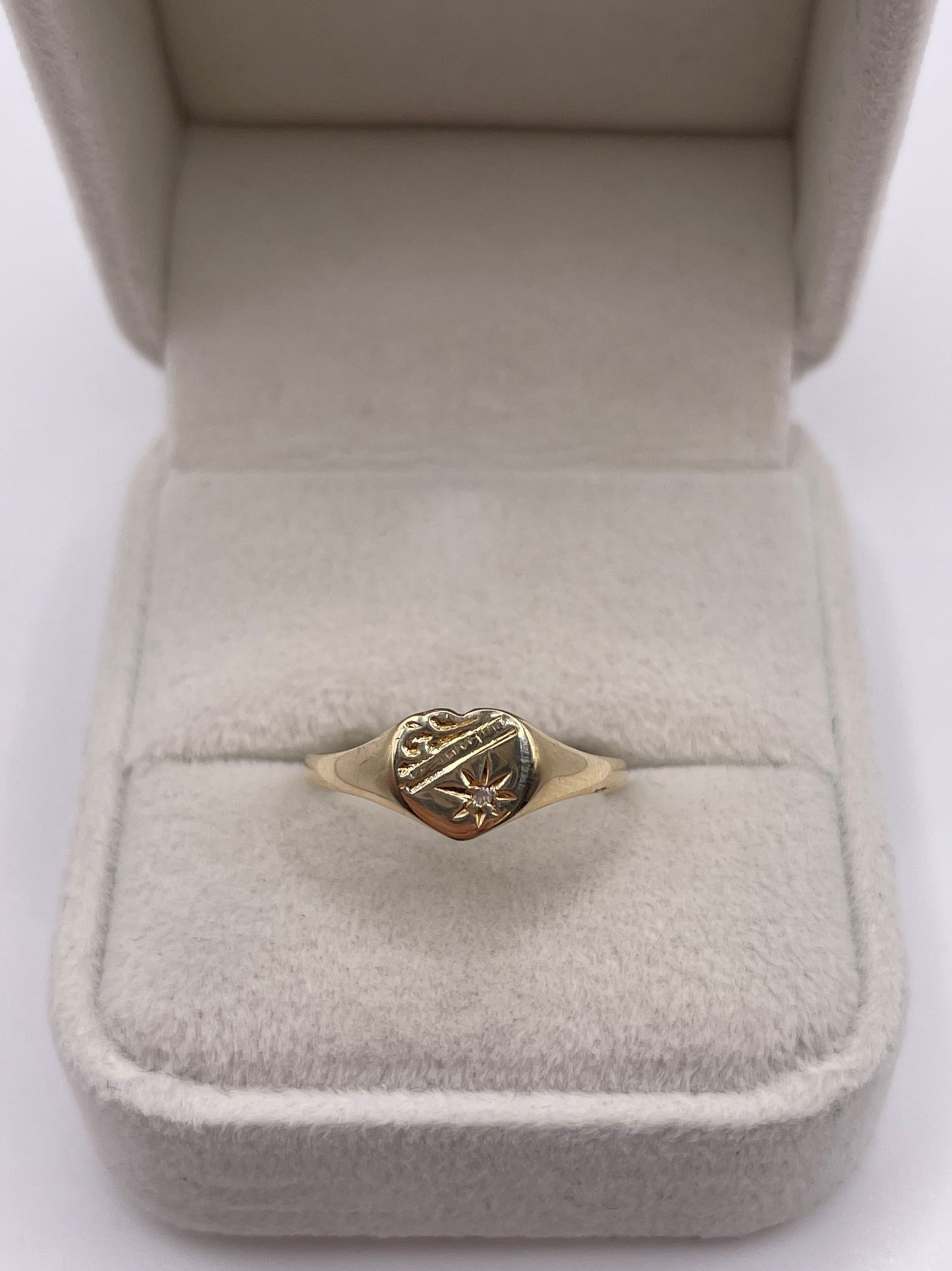 9ct gold diamond signet ring