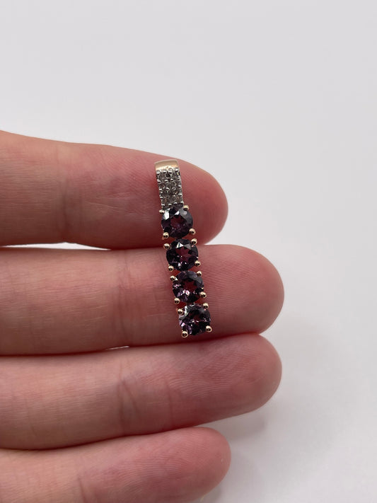 9ct rose gold spinel and zircon pendant