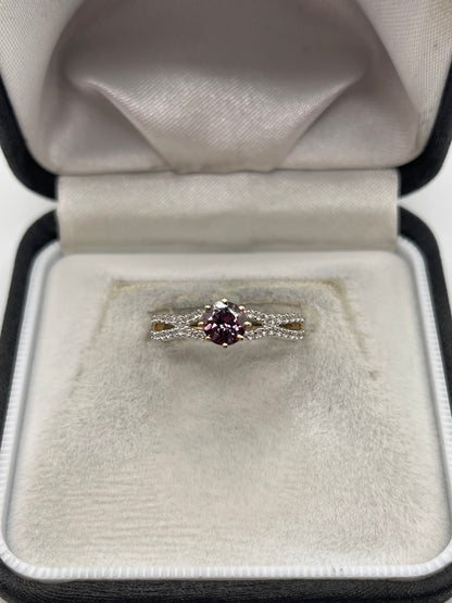 9ct gold quartz and zircon ring