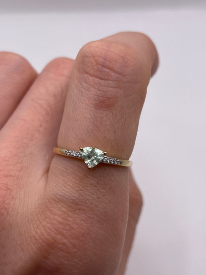 9ct gold tourmaline and zircon ring