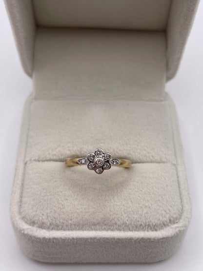 9ct gold diamond cluster ring