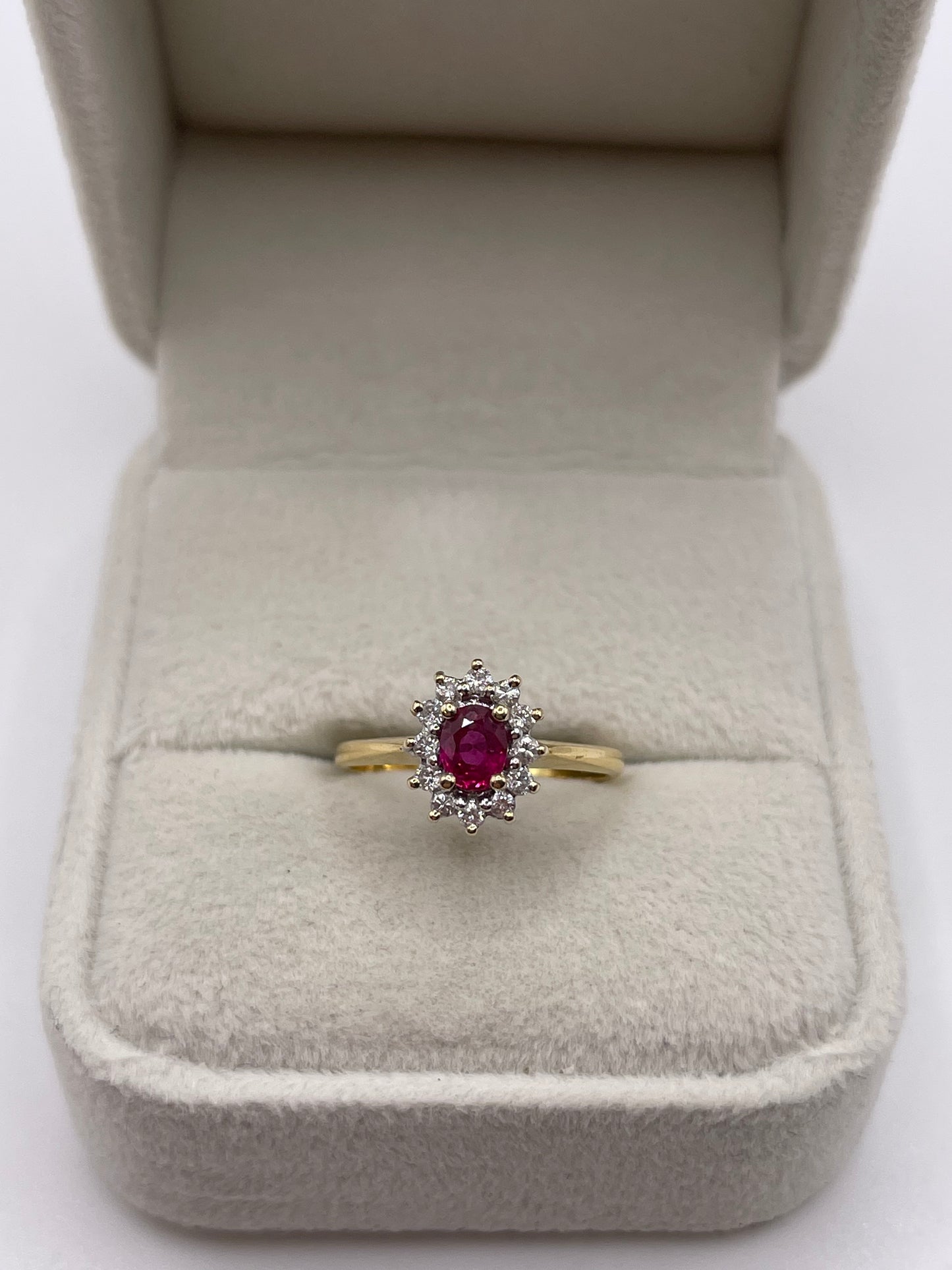 18ct gold ruby and diamond ring