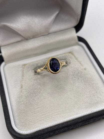 9ct gold iolite ring