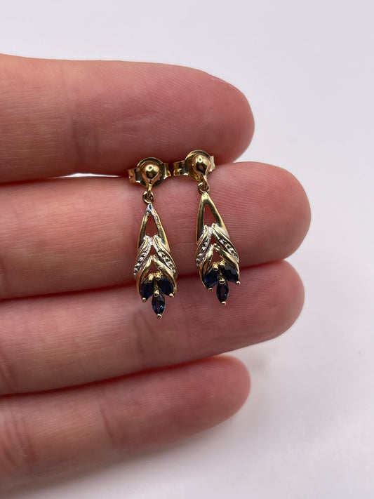 9ct gold sapphire earrings