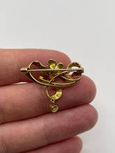 Load image into Gallery viewer, Antique 15ct gold pearl brooch
