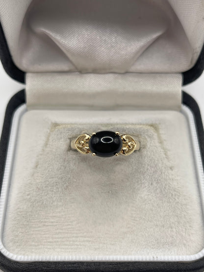 9ct gold onyx ring