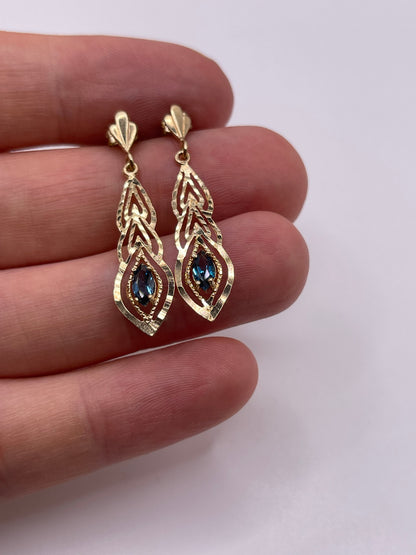 9ct gold topaz earrings