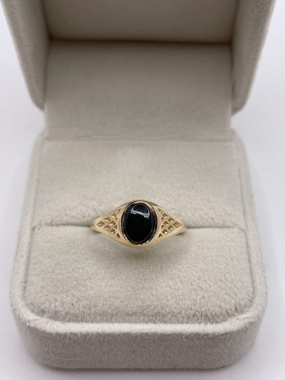 9ct gold onyx signet ring
