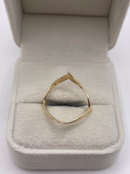 9ct gold diamond wishbone ring
