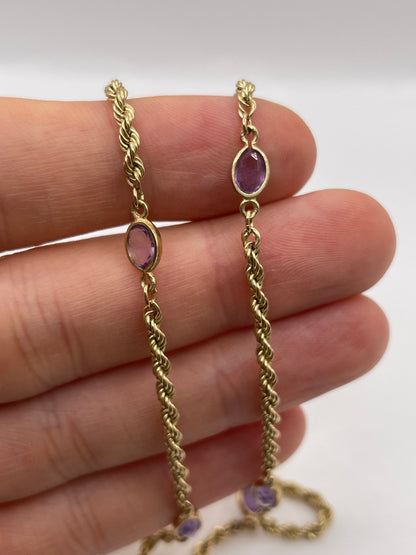9ct gold amethyst necklace