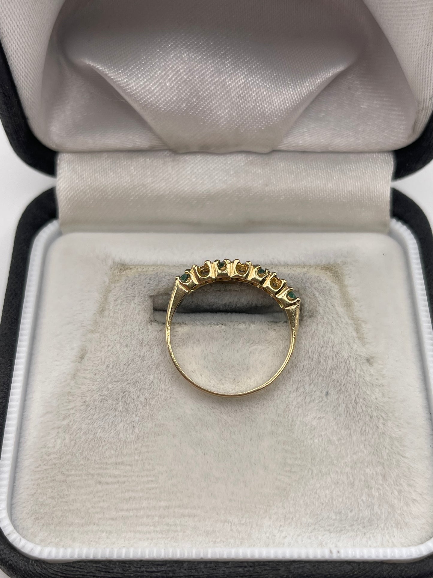 9ct gold emerald and diamond ring