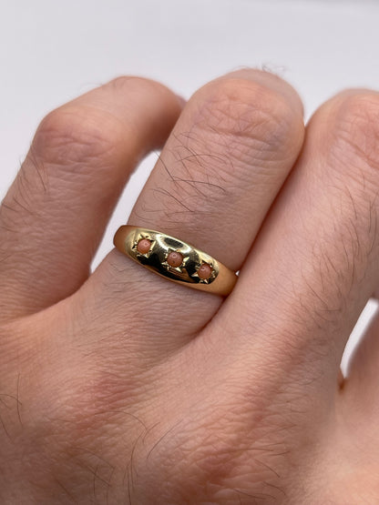 9ct gold coral gypsy ring