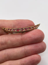 Load image into Gallery viewer, 9ct gold paste and diamond crescent brooch
