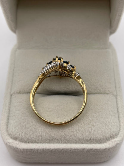 9ct gold topaz and diamond ring
