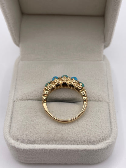 9ct gold turquoise ring