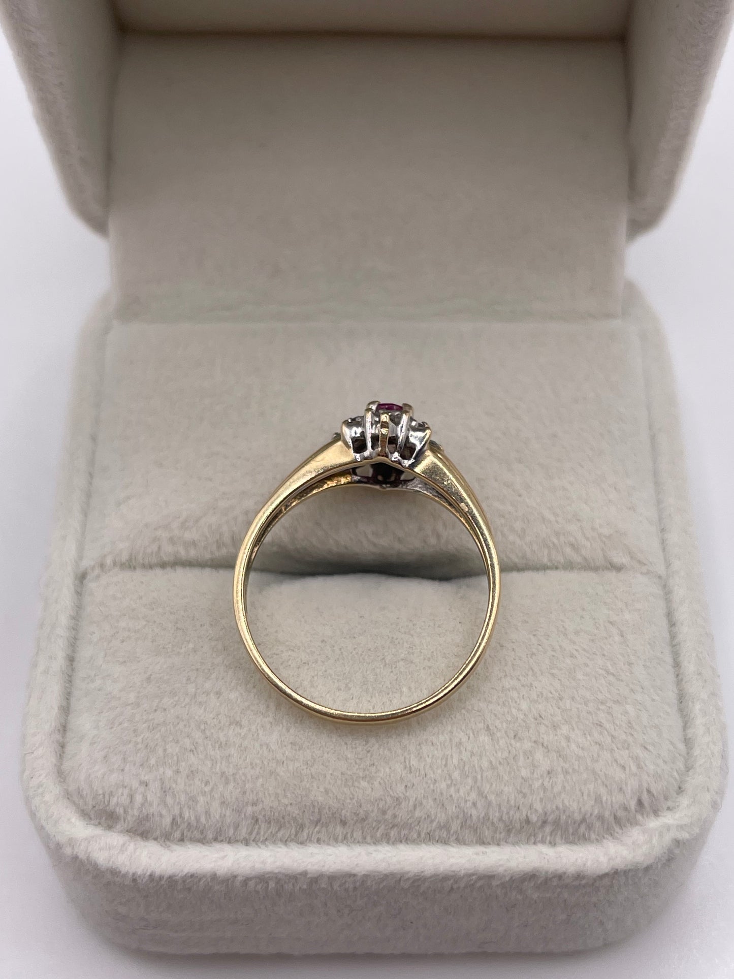 9ct gold ruby and diamond ring