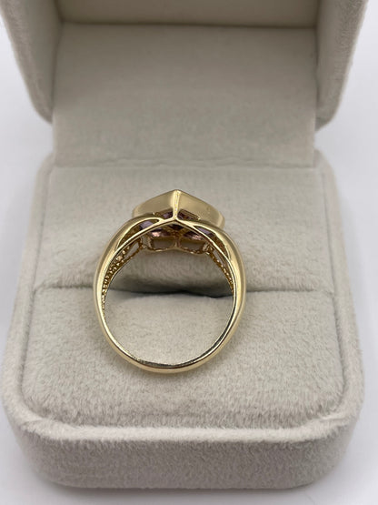 9ct gold amethyst heart ring