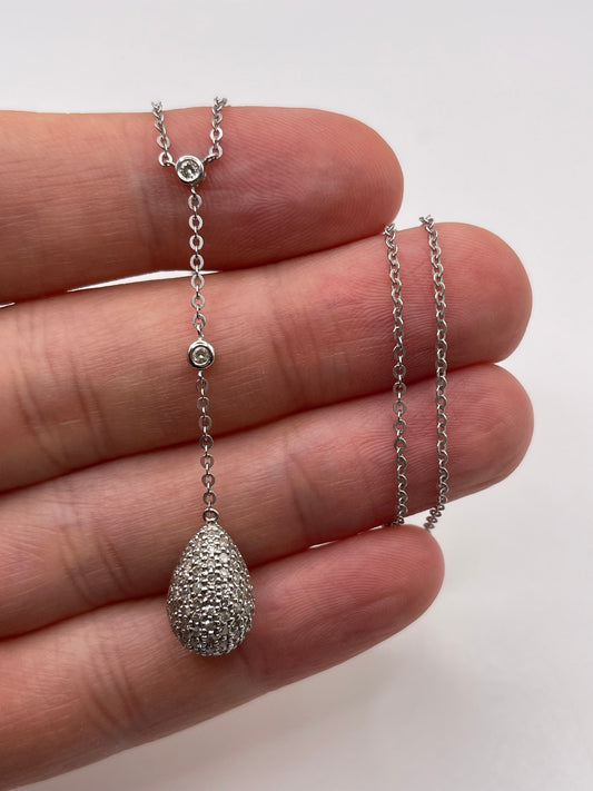 18ct white gold diamond necklace