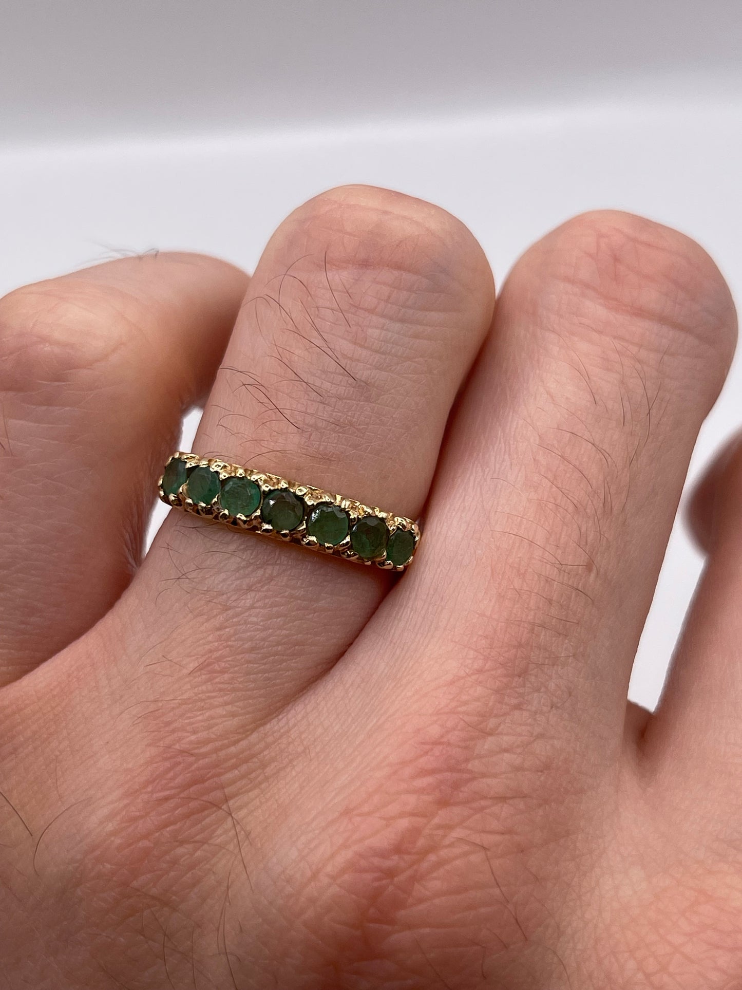 9ct gold emerald ring