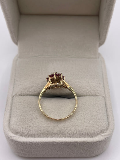 9ct gold opal and ruby ring