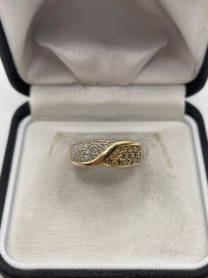 9ct gold diamond cluster ring