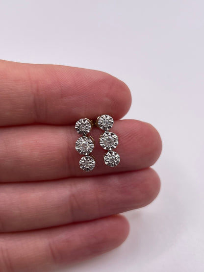 9ct gold diamond earrings