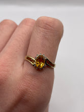 Load image into Gallery viewer, 9ct gold citrine and diamond ring

