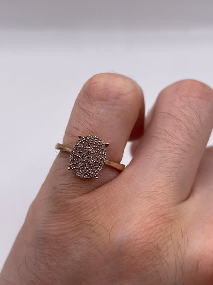 9ct rose gold diamond cluster ring