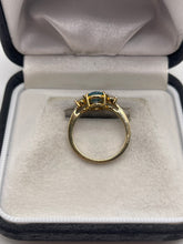 Load image into Gallery viewer, 9ct gold blue and white zircon ring
