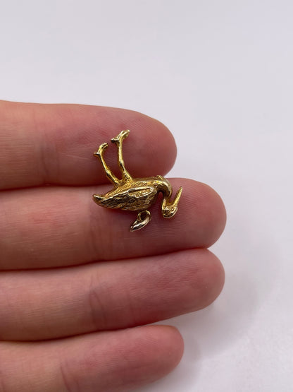 9ct gold stork charm
