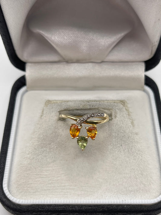 9ct gold sapphire and diamond ring