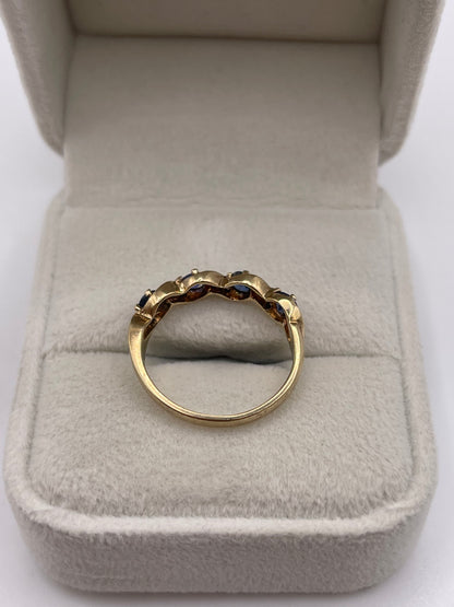 9ct gold sapphire and diamond ring