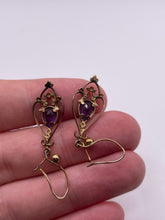 Load image into Gallery viewer, 9ct gold amethyst earrings
