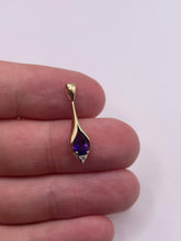 Load image into Gallery viewer, 9ct gold amethyst and diamond pendant
