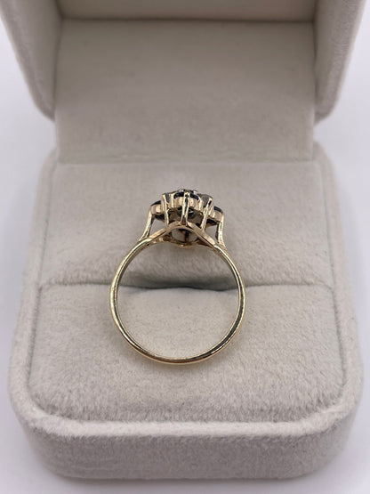 9ct gold sapphire and diamond ring
