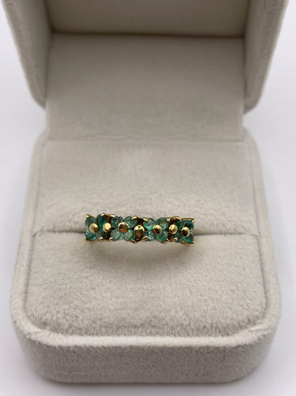 18ct gold emerald cluster ring